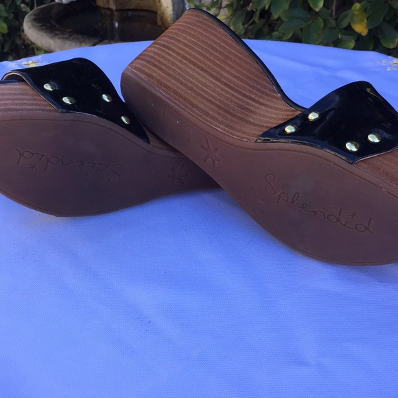 Splendid, Black Patent Vegan Mules - Picture 4 of 5